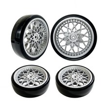 WPL D12 타이어 4 개 업그레이드 휠 림 휠 허브 고무 타이어 RC 자동차 예비 부품 액세서리 어린이 장난감, [1] 4pcs Silver, 01 4pcs Silver
