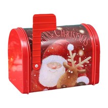크리스마스 선물 상자 금속 크리 에이 티브 장식 사서함 모양 크리스마스 쿠키 주석 케이스 기념일 파티 용품, 산타 클로스, 13.5cmx8cmx9.5cm, 철