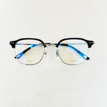 마치 아이웨어 피터 C.4 블랙&실버 다각형 가벼운 티타늄 하금테안경 블루라이트차단안경