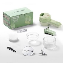 4 in 1 Portable Electric Vegetable Cutter Set Wireless Food Processor for Garlic Pepper Chili Onion, 01 라이트 그린