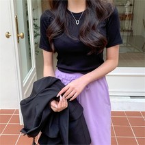 겟잇미라러나 라운드 베이직 데일리 반팔 티셔츠