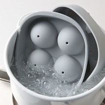 아름다운공간 국내제작 실리콘 아이스몰드 얼음틀 왕볼4구(3color), 그레이