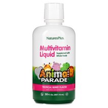 NaturesPlus (네이처스 플러스) Source of Life Animal Parade Liquid 어린이 종합 비타민 열대 베리옵션확인필수, 8 액상 온스, 1개