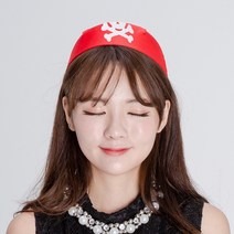 해적 두건 모자 레드 파티용품 공연 할로윈 의상소품, 단품