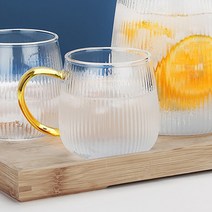 [로하티]링클라인 내열 유리컵(350ml) 가정용 업소용 도매 추천, 제목색상또는랜덤