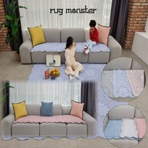 러그몬스터 면 기능성 쇼파패드 3인용 4인용 쿠션 볼륨 두툼한 소파용 밀림방지 긴방석 물세탁 단색컬러 사계절 핑크 그레이 블루