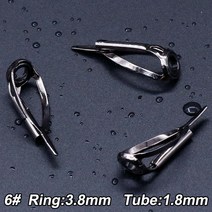 Gunsmoke낚싯대 팁 수리 키트 18 32mm 빌딩 스테인레스 스틸 세라믹 링 스피닝 낚싯대 가이드 3 피스, 사이즈6  1.8mm  3Pcs