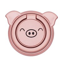 마그네틱 금속 시트 자동차 휴대 전화 돼지 반지 홀더 유니버설 철 디스크 스티커 핸드폰 지원, 01 pink