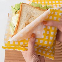 일회용 샌드위치 포장지 토스트 유산지 싸는 종이 봉투, 옵션명, 레드 체크