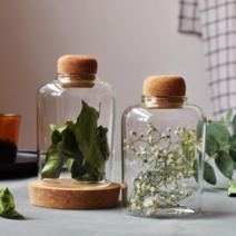 빈티지 감성 코르크마개 데코 유리병 카페감성 음료 잡곡 견과 화병 글라스보틀, 단일