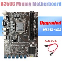 메인보드 메인보드 BTC 마이닝 마더보드 + SATA 케이블 B250C 12XPCIE to USB3.0 그래픽 카드 슬롯 LGA1151 DDR4 MSATA ETH 마이너 마더보드