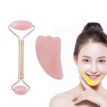 장미석 마사지 페이스 롤러 괄사 도구 얼굴 봉 4월탄생석 리프팅 스톤 안면, 쿠팡 날개, 쿠팡 본상품선택