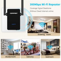 휴대용 공유기Comfast CF-WR302S 무선 와이파이 라우터 리피터 300M 10dB, 04 UK Plug