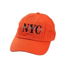 NYFASHION101 유니 NYC 뉴욕 시티 자수 조절 가능한 로우 프로파일 캡 카키 11개. One Size, Orange