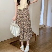 슬림 쉬폰 꽃무늬 롱스커트 데일리치마 캉캉 QB026