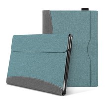 서피스독 Microsoft surface pro 7 6 5 4 12.3pro 8 9 13quot용 포트폴리오 비즈니스 케이스 태블릿 케이스 pu 가죽 커버 표면 go 2 3, 파란색