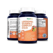 NUSA PURE 리포조말 비타민C 2032mg 200캡슐 면역영양제, 1개, 기본