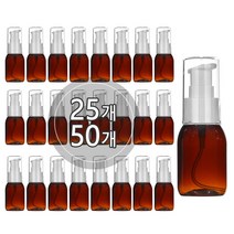 [25개묶음판매] 고급에센스용기 20ml 30ml 50ml 60ml 75ml 80ml 100ml 펌핑용기 플라스틱 공병, 30ml(F) 갈색용기, 검정캡, 25개