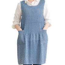 데코에버 여름 쉬폰앞치마 어린이집교사앞치마, 러블리도트(블루)