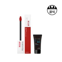 [메이블린] [기획세트][ 뉴욕]슈퍼스테이 립 잉크+핏미 프라이머 매트 5ml, 상세 설명 참조, 전체색:NEW 315 칠리레드