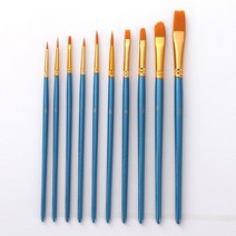 메이크업브러쉬 브러쉬세트 파우더브러쉬아티스트 나일론 페인트 브러시 전문 수채화 아크릴 나무 손잡이, 한개옵션1, 01 10pcs