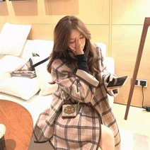 모직코트 여성 가을겨울 작은 키 빅사이즈 이쁜이 와이드 루즈핏 배가리기 슬림핏 체크 케이프 판초 2579884424