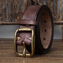 말가죽벨트 허리띠 남자 3.8CM 두꺼운 소가죽 구리 버클