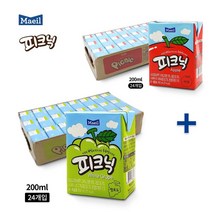 매일유업 피크닉 사과 +청포도 (각 200ml * 24개입), 1세트, 4800ml