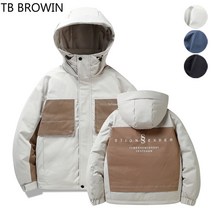 TB BROWIN M-3XL 스키복 후드 남성 오리털 패딩 점퍼
