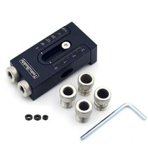 포켓 구멍 지그 키트 6 / / 9.5MM 8 각도 드릴 가이드 Woodwoorking 도구 천공기 로케이터 지그 드릴 비트 목공 도구 세트, 보여진 바와 같이, 하나