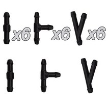 특수 와샤파이프 조인트 T Y I 타입 앞 유리 와셔 노즐 청소 워터 호스 튜브 액세서리 18 개
