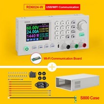 측정기 RIDEN RD6024 RD6024W 60V 24A USB WiFi DC 가변 스텝 다운 전압 벤치 전원 공급 장치 벅 컨버터 S800 케이스 포함, CHINA, RD6024W S800