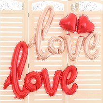 렛츠파티 러브풍선 은박풍선 헬륨풍선 파티용품 이벤트풍선, love은박 레드, 1개