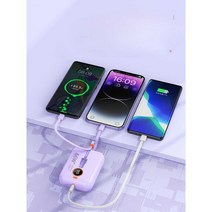 초고속 휴대폰 충전 20000mAh 미니 초박형 보조배터리, 6. 퍼플 더빠른 초고속 충전