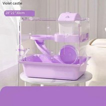 햄스터 앵무새 용품 집 케이지 슬라이드 더블 데크 아크릴 투명 애완동물 기니피그 작은 동물에 적합 먹이 상자 용품351111, 14