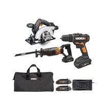 WORX 20V 무선 스위치 드라이버원형톱 WX957L 2in1 드릴 드라이버 및 전기톱 전동공구 콤보 키트 2 2.0아 배터리 충전기 포함, 20V Combo kit - WX956L