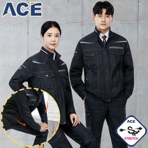 에이스유니폼 ACE-2007 춘추점퍼 바지 블랙 데님 청작업복 사무 근무 단체 유니폼