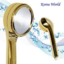코리아월드 골드 레이저 샤워기헤드 (수압상승 욕실샤워기교체 수전 샤워헤드, 골드6377
