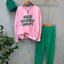 럭키567 / 메이 상하 트레이닝복 맨투맨 조거팬츠 세트
