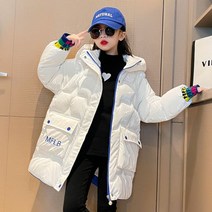 키즈 패딩 주니어 귀여운 아기 여아 경량 점퍼 아우터 아동 한 자켓 중 롱패딩