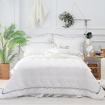 단잠 화이트샤베트 시어서커 여름 침대패드, 세트-이불1+패드1+베개커버1