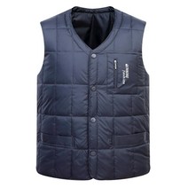 40대남성 출퇴근용 v넥 고밀도 경량 오리털조끼 사무실용 따뜻한 50대남성
