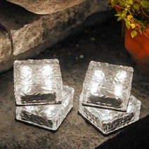 정원가꾸기 데코 태양광 LED 조명 야외 장식 잔디 램프 벽돌 풍경 통로 정원 4 피스, 02 4PCS WHITE LIGHT