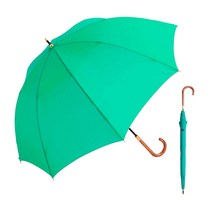 Waterfront 긴 우산 우산 크로스 뼈 손 열기 에메랄드 65cm 내풍 뒤집기 어려운 여성 U165-0080EM1-B7