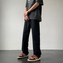 청바지 남자 아메카지스타일 클래식 트렌드 보이핏 볼륨 디자인감각 힙합 일자바지 고가 VIBE 무드 4997518108