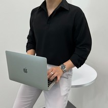 이브컴퍼니 남성 여름 오버핏 린넨 반 오픈 카라 셔츠 (8color) (4256-1)