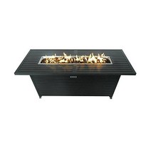 Black 마감의 Sunbeam Elite 선형 현대식 알루미늄 화재 테이블