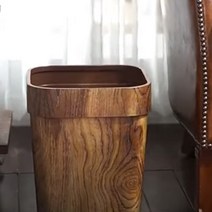 인테리어 디자인 나무무늬 휴지통, 그레이