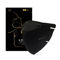 다나마스크 KF94 뉴 다나 온숨 대형 블랙 새부리형 25매 50매, 검정색