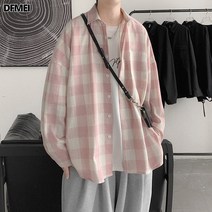 DFMEI 체크 셔츠 남 긴팔 셔츠 코트입니다.